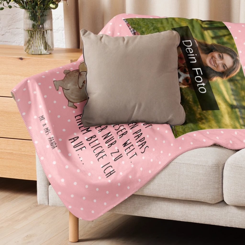 Sherpa Photo Cuddle Blanket Papa Bear Foto Kuscheldecke, Familie, Vatertag, Muttertag, Bruder, Schwester, Mama, Papa, Oma, Opa, Geschenk, Vater, Papi, Geburtstag, Vati, Onkel