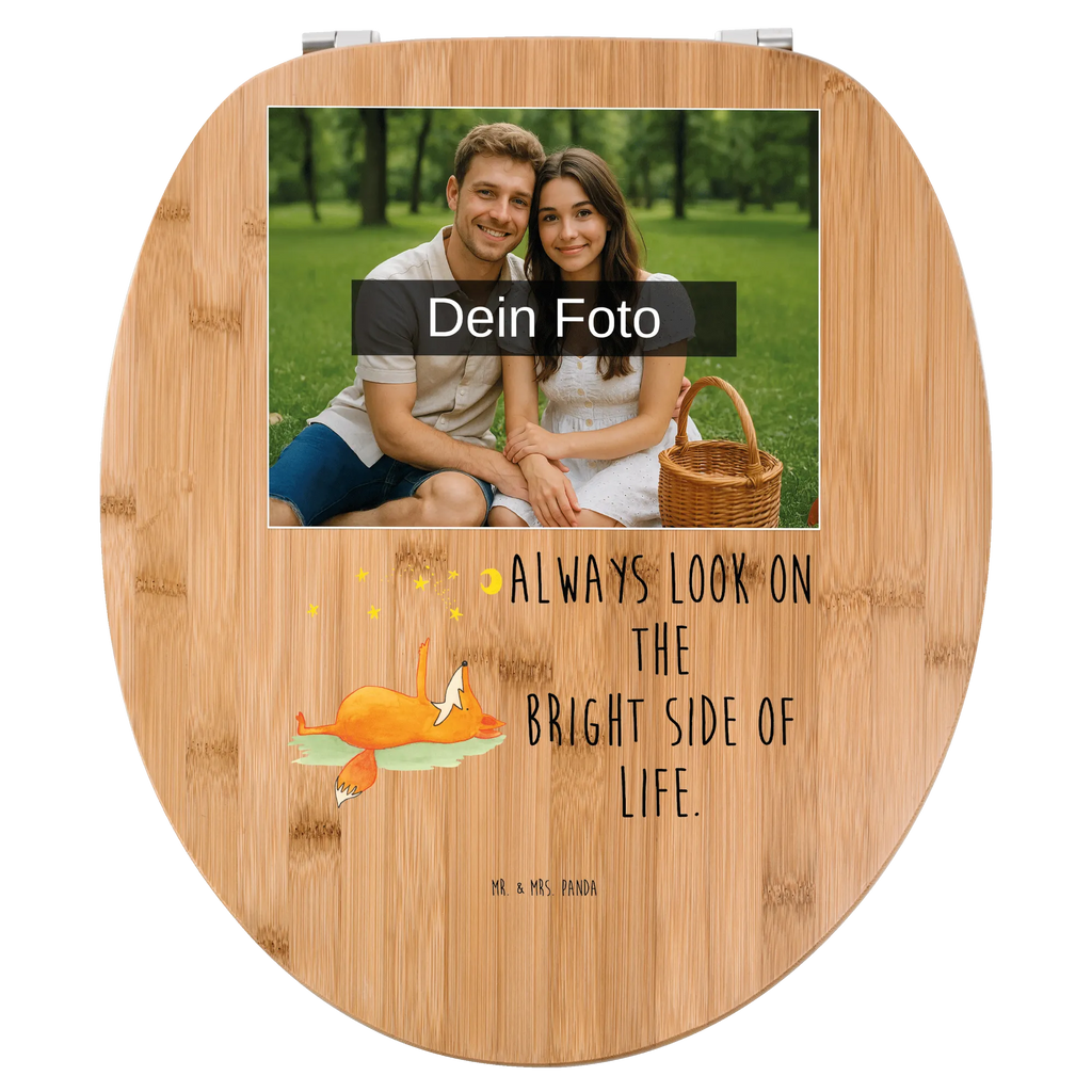 Personalisierter Foto WC Sitz Motiv Fuchs Sterne Toilettendeckel mit Namen, Personalisierter Klodeckel, WC Sitz mit Namen, Personalisierter WC-Sitz, Personalisierter Toilettendeckel mit Foto, Personalisierte Klobrille, Fuchs, Romantik, Füchse, Always Look on the Bright Side of Life, Spruch schön, Spruch positiv, tröstende Worte
