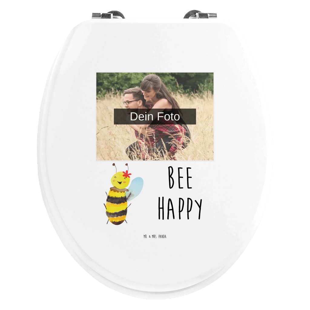 Personalisierter Foto WC Sitz Motiv Biene Happy Personalisierter Toilettendeckel mit Foto, Toilettendeckel mit Namen, Personalisierter WC-Sitz, WC Sitz mit Namen, Personalisierter Klodeckel, Personalisierte Klobrille, Biene, Wespe, Hummel