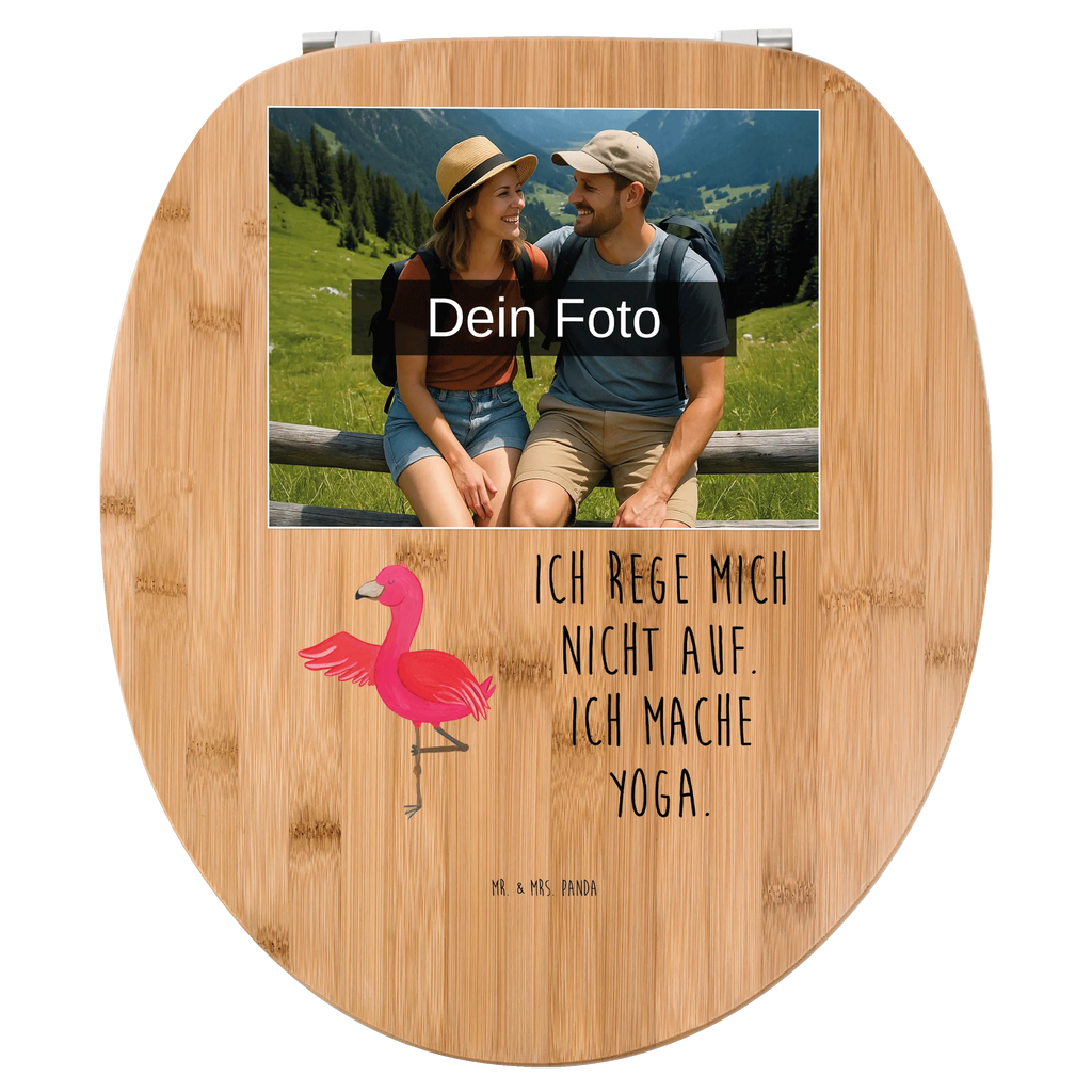 Personalisierter Foto WC Sitz Motiv Flamingo Yoga Toilettendeckel mit Namen, Personalisierter WC-Sitz, WC Sitz mit Namen, Personalisierter Klodeckel, Personalisierter Toilettendeckel mit Foto, Personalisierte Klobrille, Flamingo, Entspannung, Yoga-Übung, Vogel, Aufregen, Ärger, Tiefenentspannung, Yoga, Namaste, Achtsamkeit