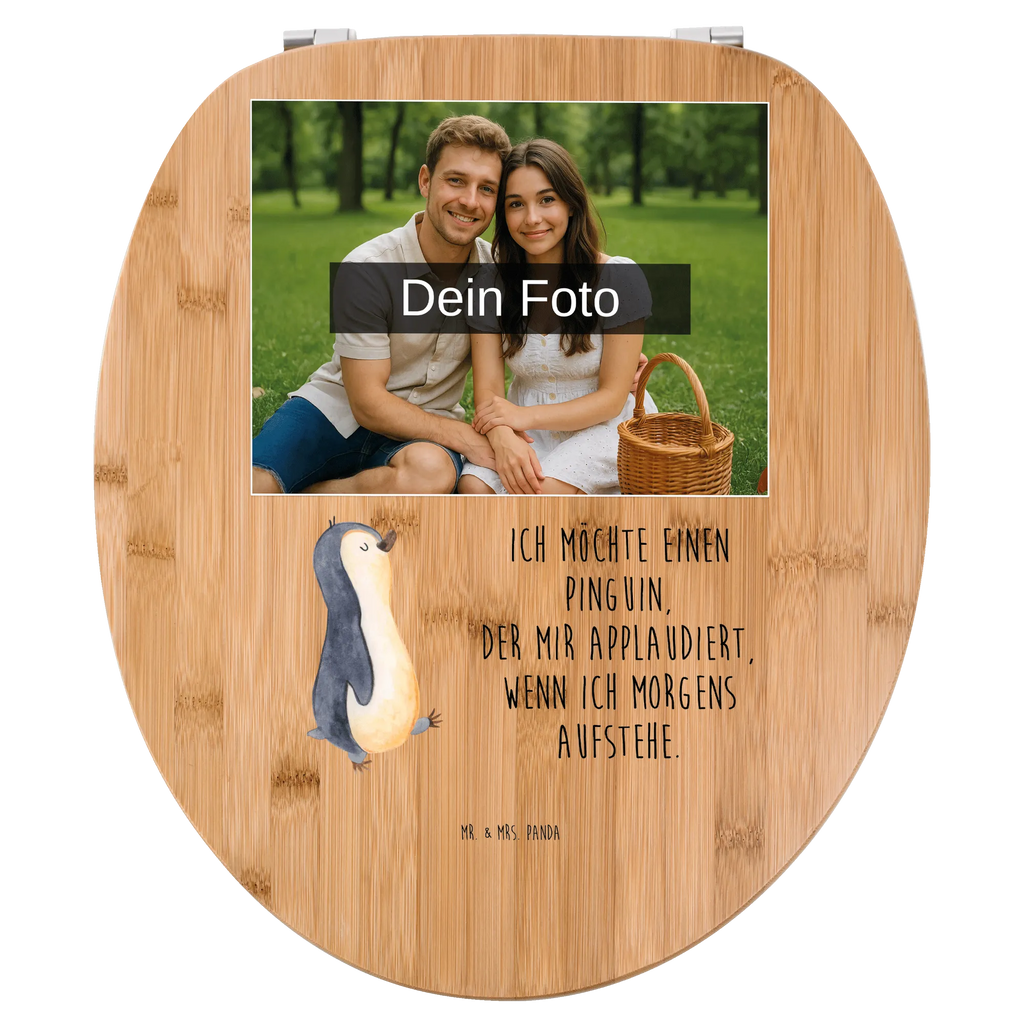 Personalisierter Foto WC Sitz Motiv Pinguin marschieren Toilettendeckel mit Namen, Personalisierter WC-Sitz, Personalisierter Klodeckel, Personalisierter Toilettendeckel mit Foto, Personalisierte Klobrille, WC Sitz mit Namen, Pinguin, Schwester, Langschläfer, Pinguine, Frühaufsteher, Bruder, Familie