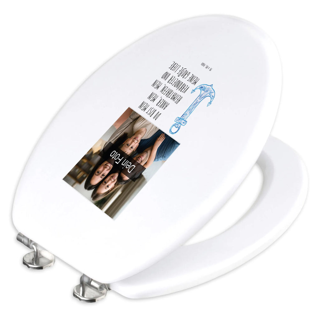 Personalisierter Foto WC Sitz Motiv Anker Blau Personalisierter Klodeckel, Personalisierter Toilettendeckel mit Foto, Toilettendeckel mit Namen, Personalisierter WC-Sitz, WC Sitz mit Namen, Personalisierte Klobrille, Tiermotive, Gute Laune, lustige Sprüche, Tiere
