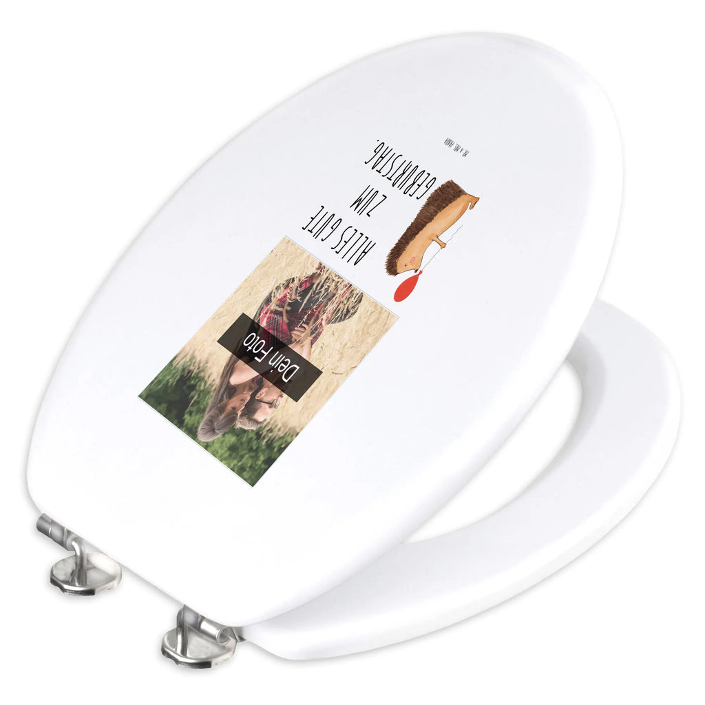 Personalisierter Foto WC Sitz Motiv Igel Luftballon Personalisierte Klobrille, Personalisierter Klodeckel, Personalisierter WC-Sitz, Personalisierter Toilettendeckel mit Foto, Toilettendeckel mit Namen, WC Sitz mit Namen, Tiermotive, Gute Laune, lustige Sprüche, Tiere, Igel, Geburtstag, Glückwunsch, Herzlichen Glückwunsch, Geburtstagskind, Ballon, Happy Birthday