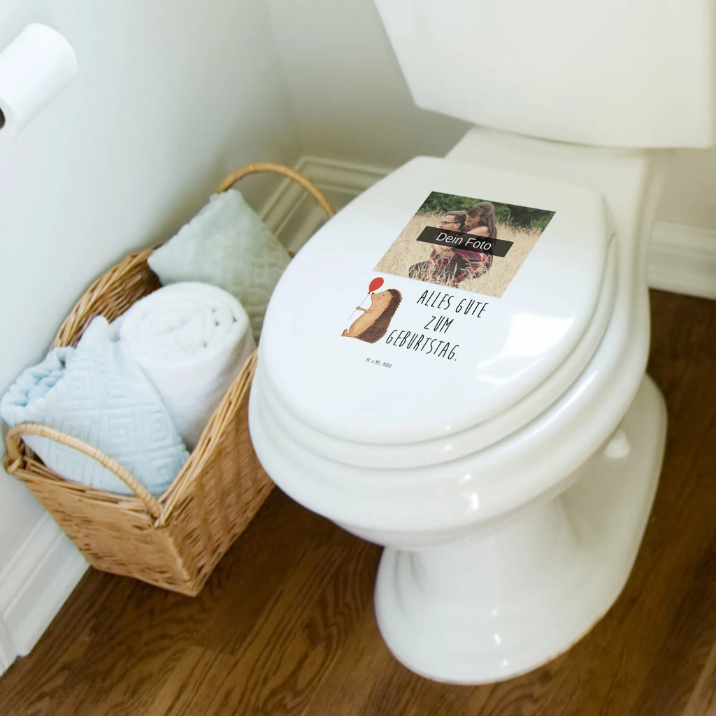 Personalisierter Foto WC Sitz Motiv Igel Luftballon Personalisierte Klobrille, Personalisierter Klodeckel, Personalisierter WC-Sitz, Personalisierter Toilettendeckel mit Foto, Toilettendeckel mit Namen, WC Sitz mit Namen, Tiermotive, Gute Laune, lustige Sprüche, Tiere, Igel, Geburtstag, Glückwunsch, Herzlichen Glückwunsch, Geburtstagskind, Ballon, Happy Birthday