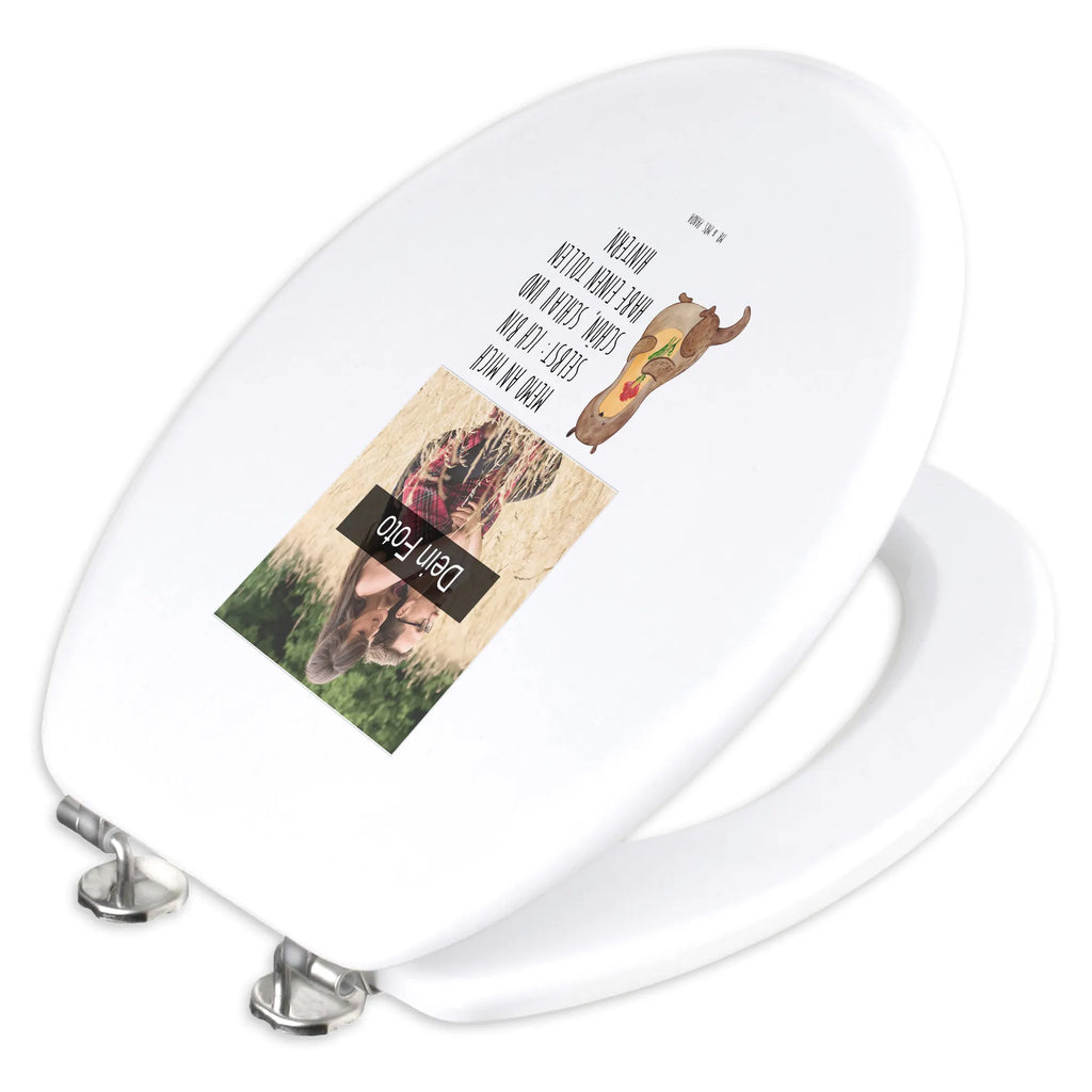 Personalisierter Foto WC Sitz Motiv Otter Blumenstrauß Toilettendeckel mit Namen, Personalisierter WC-Sitz, WC Sitz mit Namen, Personalisierter Toilettendeckel mit Foto, Personalisierte Klobrille, Personalisierter Klodeckel, Otter, Fischotter, Seeotter, Otter Seeotter See Otter