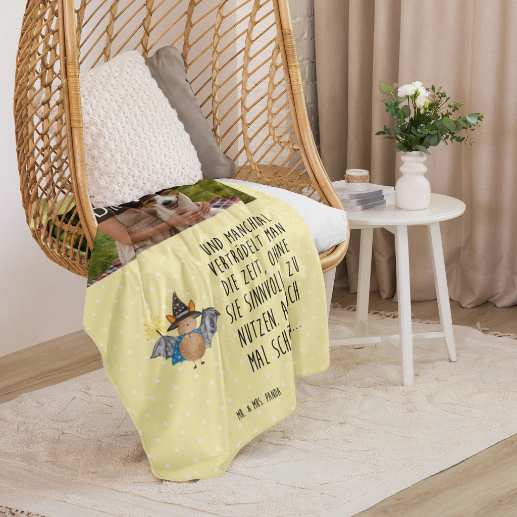 Sherpa Photo Cuddle Blanket bat wizard small animals, cute, funny, cute animal motives, hand drawn, small world, funny sayings, good mood, happy, gifts, gift ideas, special gifts, animal lover, card, sorcerers, Bats, magicians, get in, women, bats