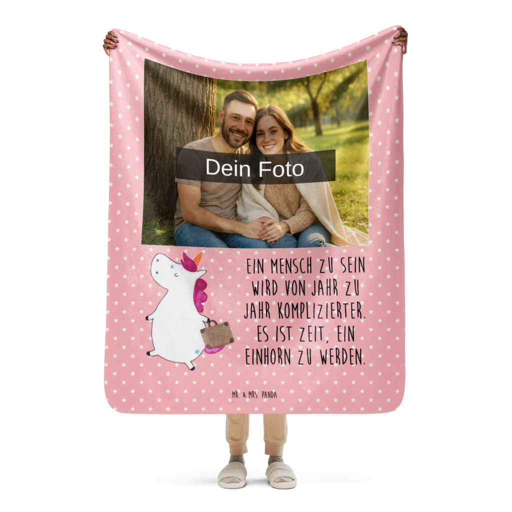 Sherpa Photo Cuddle Blanket unicorn Suitcase Foto Kuscheldecke, Einhorn, Einhörner, Einhorn Deko, Unicorn, Abenteuer, Kind, lustig, Gepäck, albern, witzig, unicorn, Erwachsen, Reise, Spaß, Verreisen, Koffer
