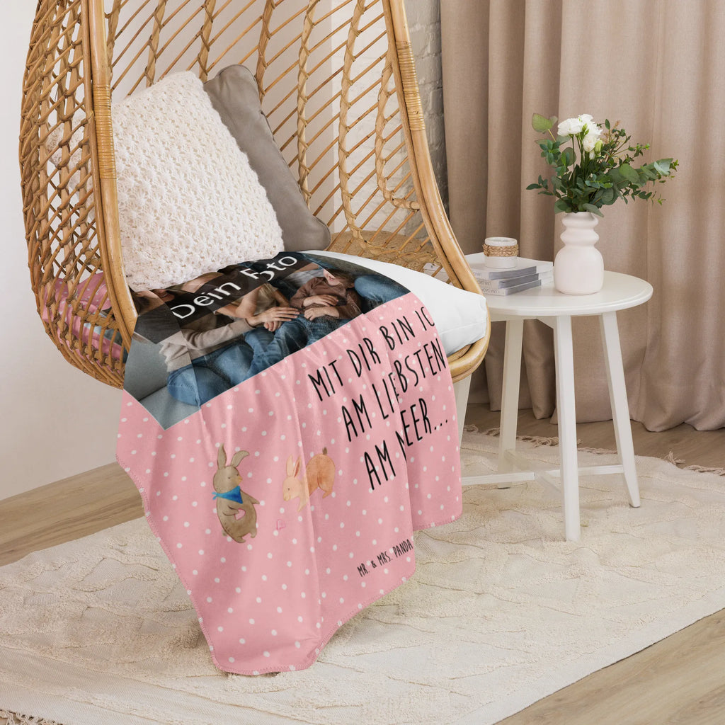 Sherpa Photo Cuddle Blanket Bunnies with seashell Family, Father's Day, Mother's Day, brother, sister, Mom, Dad, collecting shells, girlfriends, girlfriend, shells, best friend, sea, best friends, BFF, rabbits