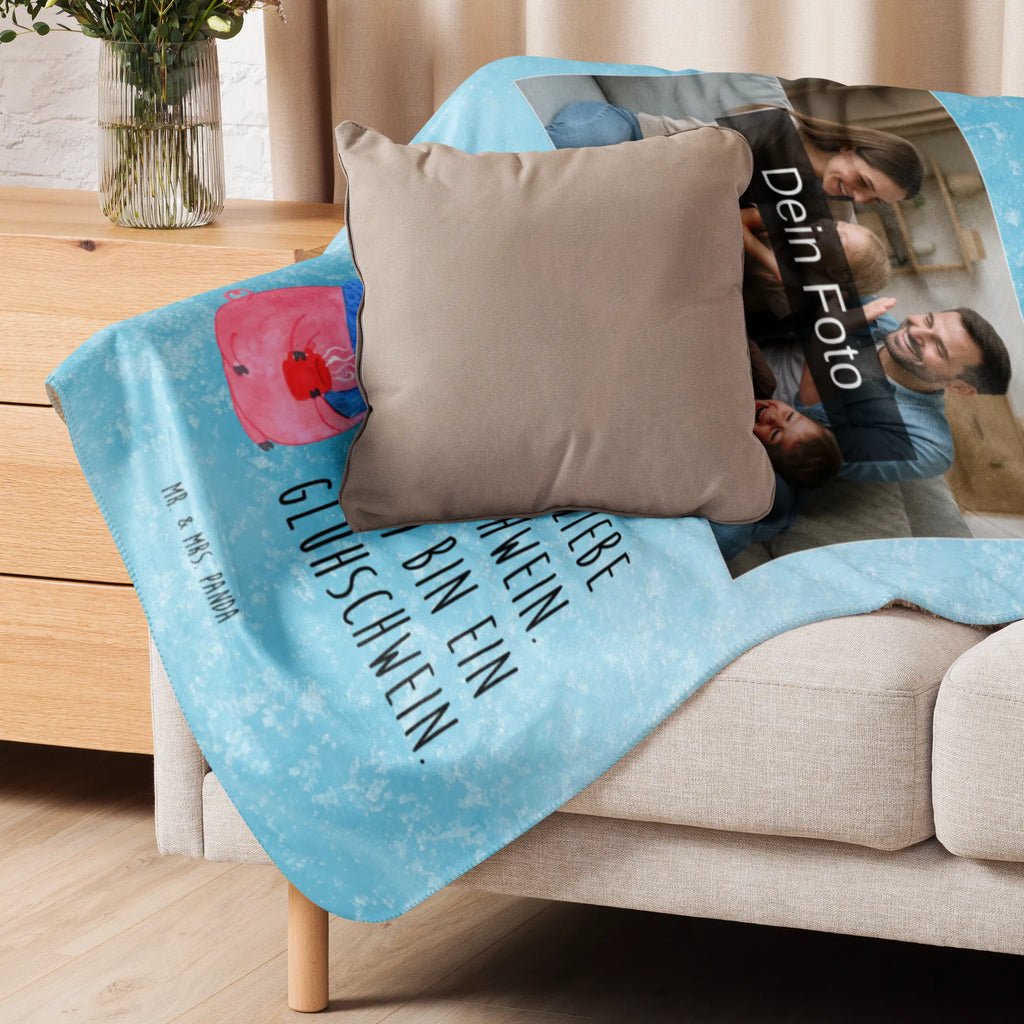Sherpa Photo Cuddle Blanket Pig Mulled wine Foto Kuscheldecke, Winter, Weihnachten, Weihnachtsdeko, Nikolaus, Advent, Heiligabend, Wintermotiv, Weihnachtsmarkt, Glühwein, Punsch, Glühschwein