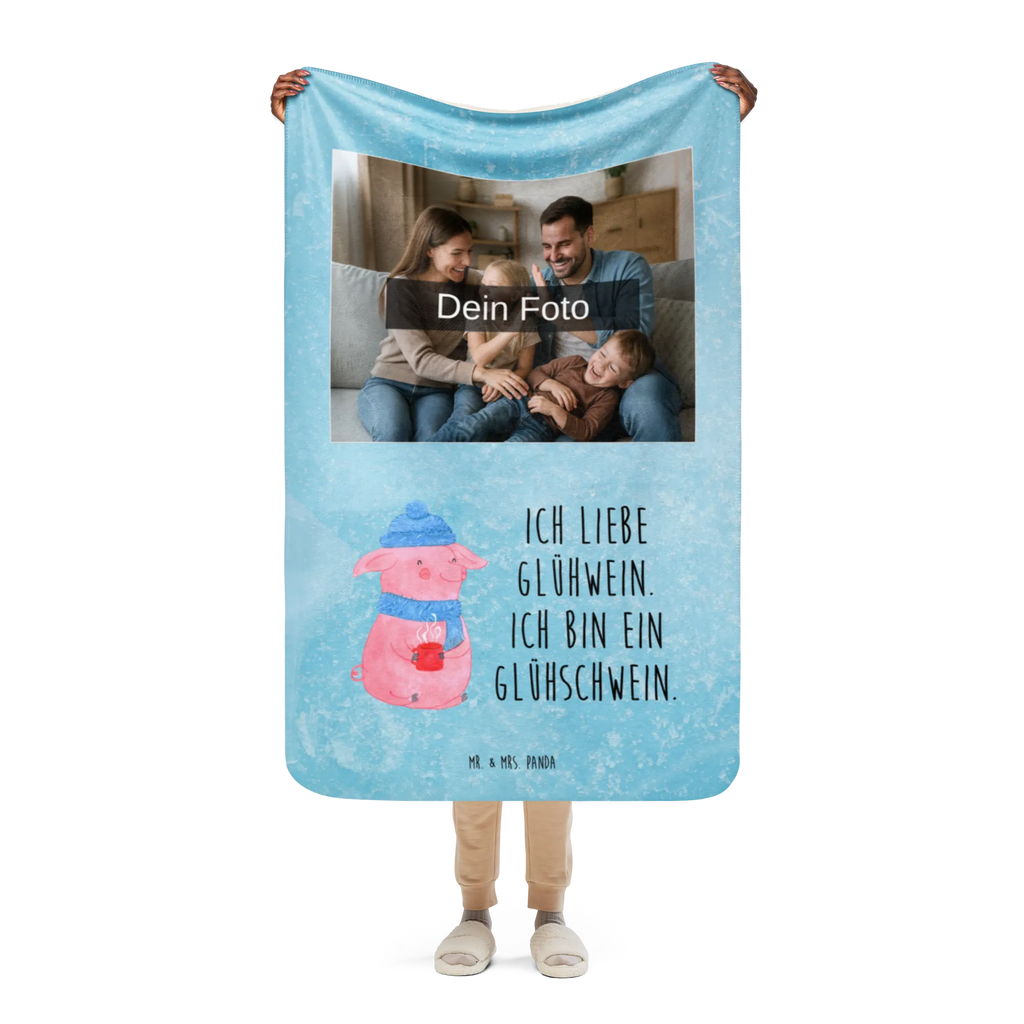 Sherpa Photo Cuddle Blanket Pig Mulled wine Foto Kuscheldecke, Winter, Weihnachten, Weihnachtsdeko, Nikolaus, Advent, Heiligabend, Wintermotiv, Weihnachtsmarkt, Glühwein, Punsch, Glühschwein