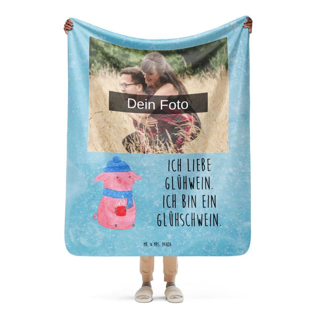 Sherpa Photo Cuddle Blanket Pig Mulled wine Foto Kuscheldecke, Winter, Weihnachten, Weihnachtsdeko, Nikolaus, Advent, Heiligabend, Wintermotiv, Weihnachtsmarkt, Glühwein, Punsch, Glühschwein
