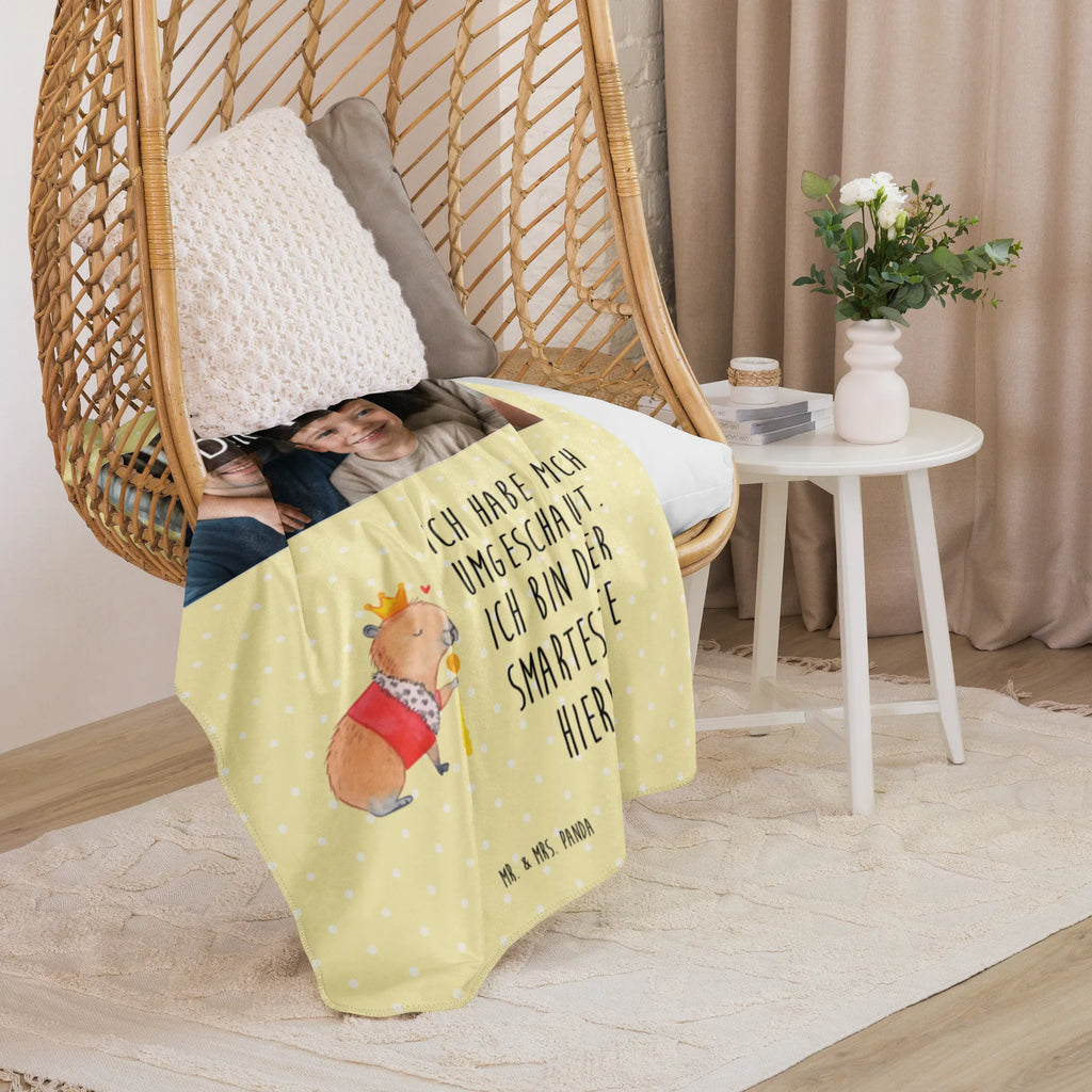 Sherpa Photo Cuddle Blanket Capybara King Foto Kuscheldecke, Tiermotive, Gute Laune, lustige Sprüche, Tiere, Capybara, König