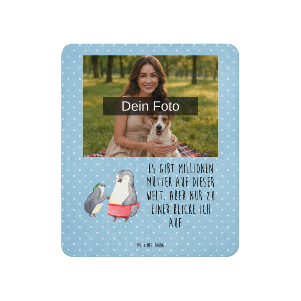 Sherpa Photo Cuddle Blanket Penguin with child Family, Father's Day, Mother's Day, brother, sister, Mom, Dad, Birthday, Mummy, Mommy, Mother, Gift