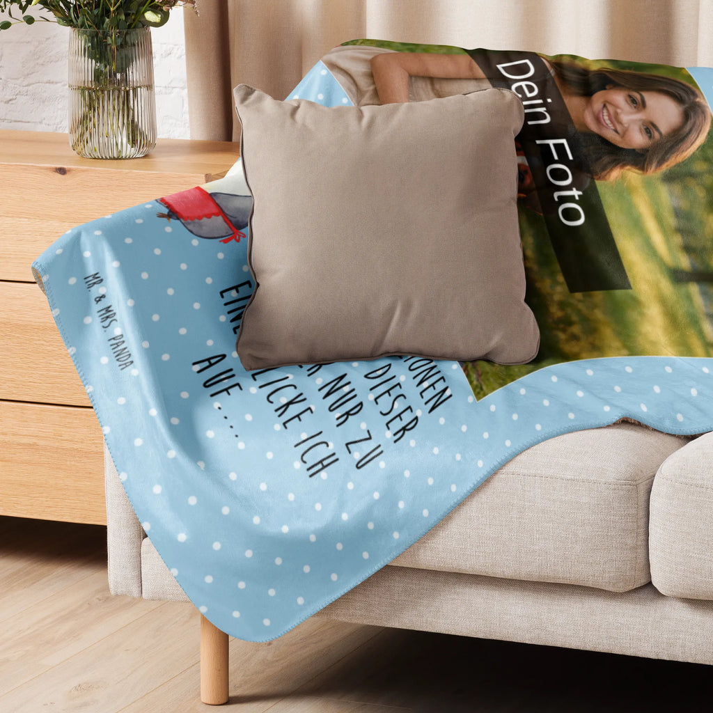 Sherpa Photo Cuddle Blanket Penguin with child Family, Father's Day, Mother's Day, brother, sister, Mom, Dad, Birthday, Mummy, Mommy, Mother, Gift