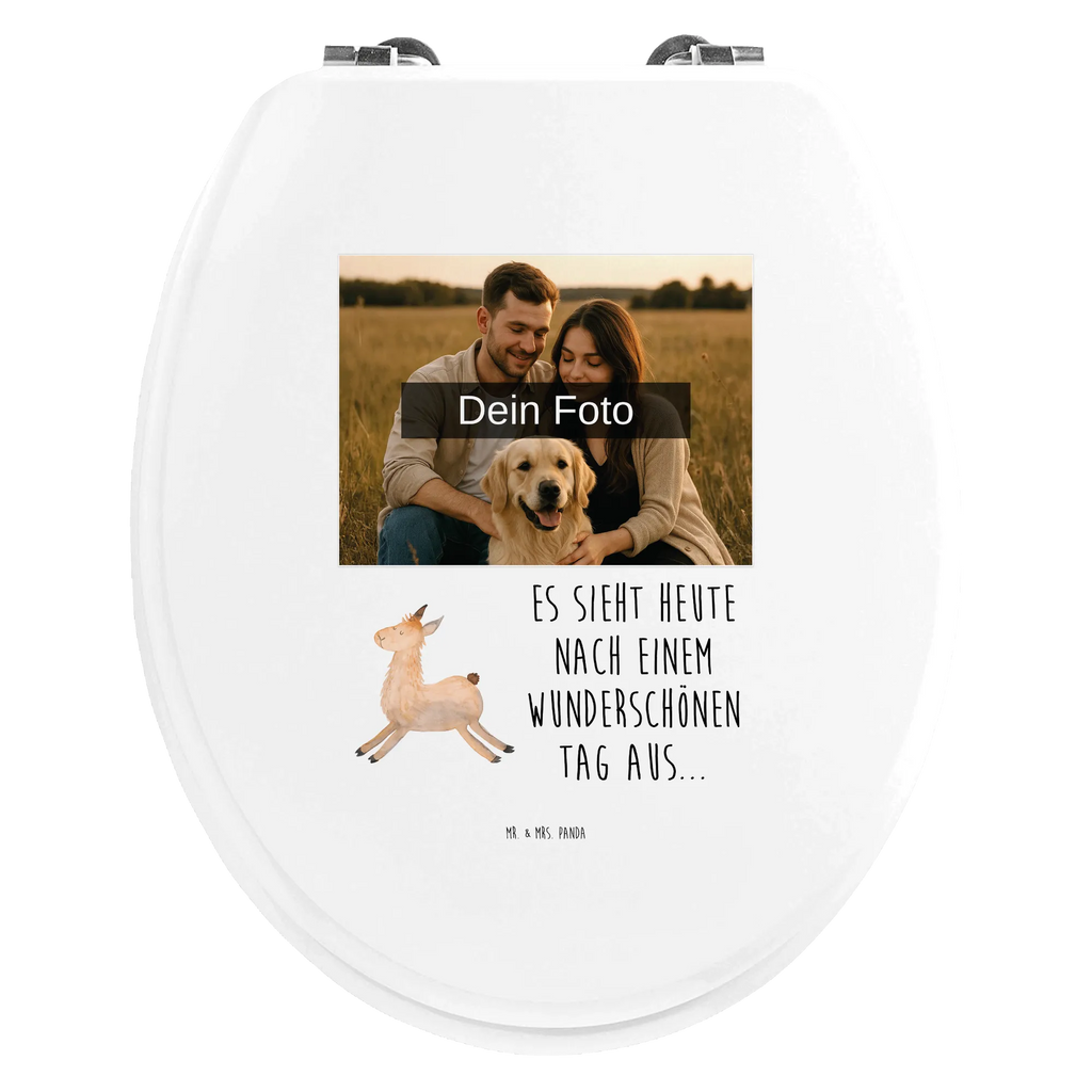 Personalisierter Foto WC Sitz Motiv Lama Springen Personalisierter Klodeckel, Toilettendeckel mit Namen, Personalisierte Klobrille, Personalisierter WC-Sitz, WC Sitz mit Namen, Personalisierter Toilettendeckel mit Foto, Lama, Alpaka, Liebeskummer, Lamas, Abitur, Prüfung, Happy day, Freundin, guten Morgen, Lieblingstag, Start, Neustart, Glück, fröhlich