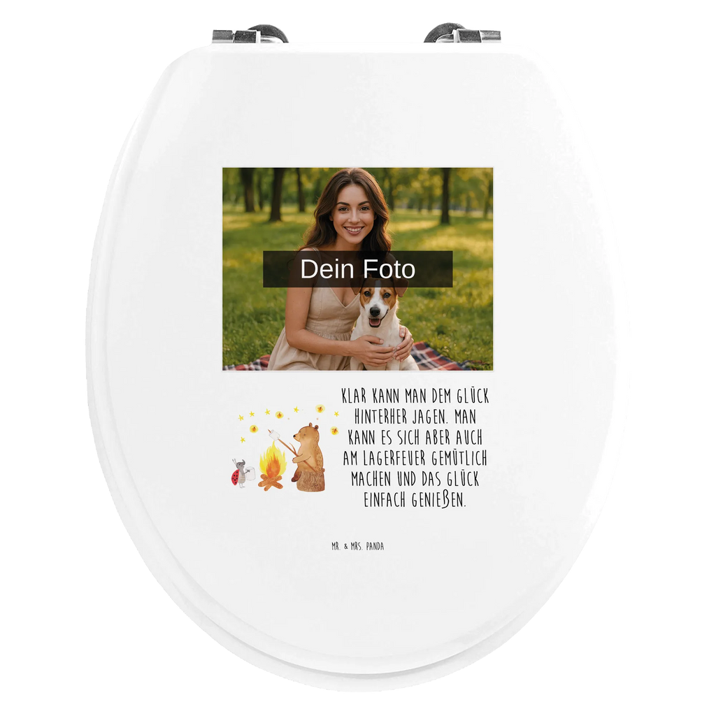 Personalisierter Foto WC Sitz Motiv Bär & Marienkäfer Lagerfeuer Toilettendeckel mit Namen, WC Sitz mit Namen, Personalisierter WC-Sitz, Personalisierter Toilettendeckel mit Foto, Personalisierte Klobrille, Personalisierter Klodeckel, Bär, Teddy, Teddybär, Lagerfeuer