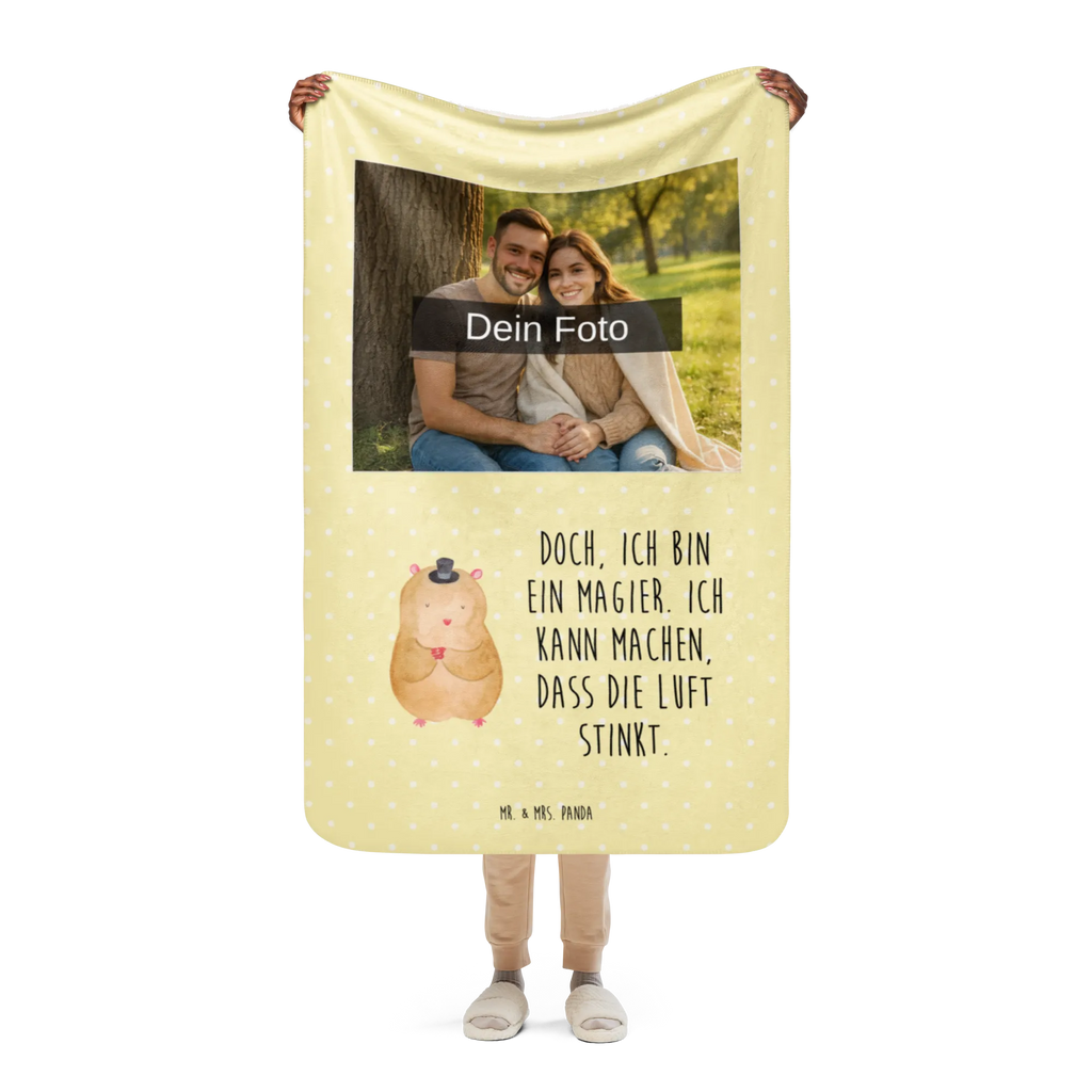 Sherpa Photo Cuddle Blanket hamster cap Foto Kuscheldecke, Tiermotive, Gute Laune, lustige Sprüche, Tiere, Zwerghamster, Magier, Hamster, Zauberer, Zylinder, Hut