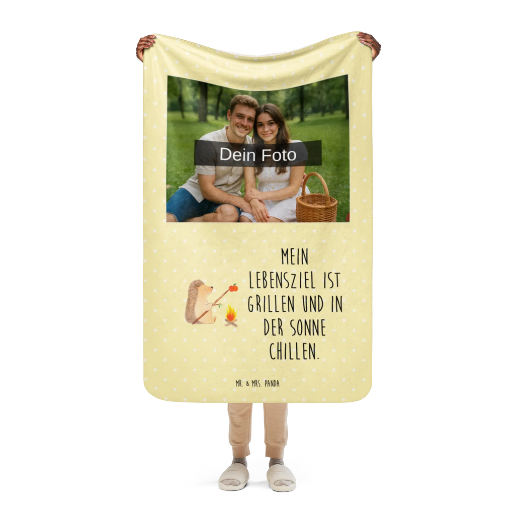 Sherpa Photo Cuddle Blanket Hedgehog grilling Foto Kuscheldecke, Tiermotive, Gute Laune, lustige Sprüche, Tiere, Ziele, Sinn des Lebens, Spruch, Grillen, Igel, arbeitslos, Motivation
