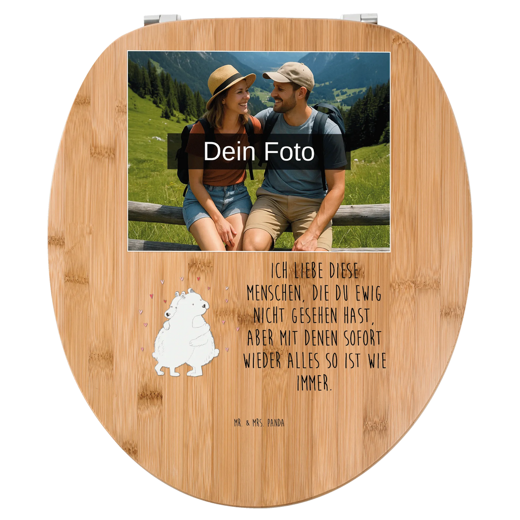 Personalisierter Foto WC Sitz Motiv Eisbär Umarmen Personalisierter WC-Sitz, WC Sitz mit Namen, Toilettendeckel mit Namen, Personalisierter Toilettendeckel mit Foto, Personalisierter Klodeckel, Personalisierte Klobrille, Tiermotive, Gute Laune, lustige Sprüche, Tiere