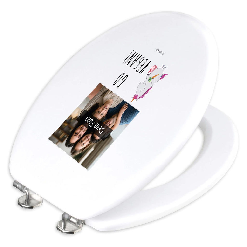 Personalisierter Foto WC Sitz Motiv Einhorn Vegan Toilettendeckel mit Namen, Personalisierter Klodeckel, WC Sitz mit Namen, Personalisierte Klobrille, Personalisierter WC-Sitz, Personalisierter Toilettendeckel mit Foto, Einhorn, Einhörner, Einhorn Deko, Unicorn, Gesund essen, Gesund leben, Veganer, vegan, Rohkost, Veganismus, Vegetariar