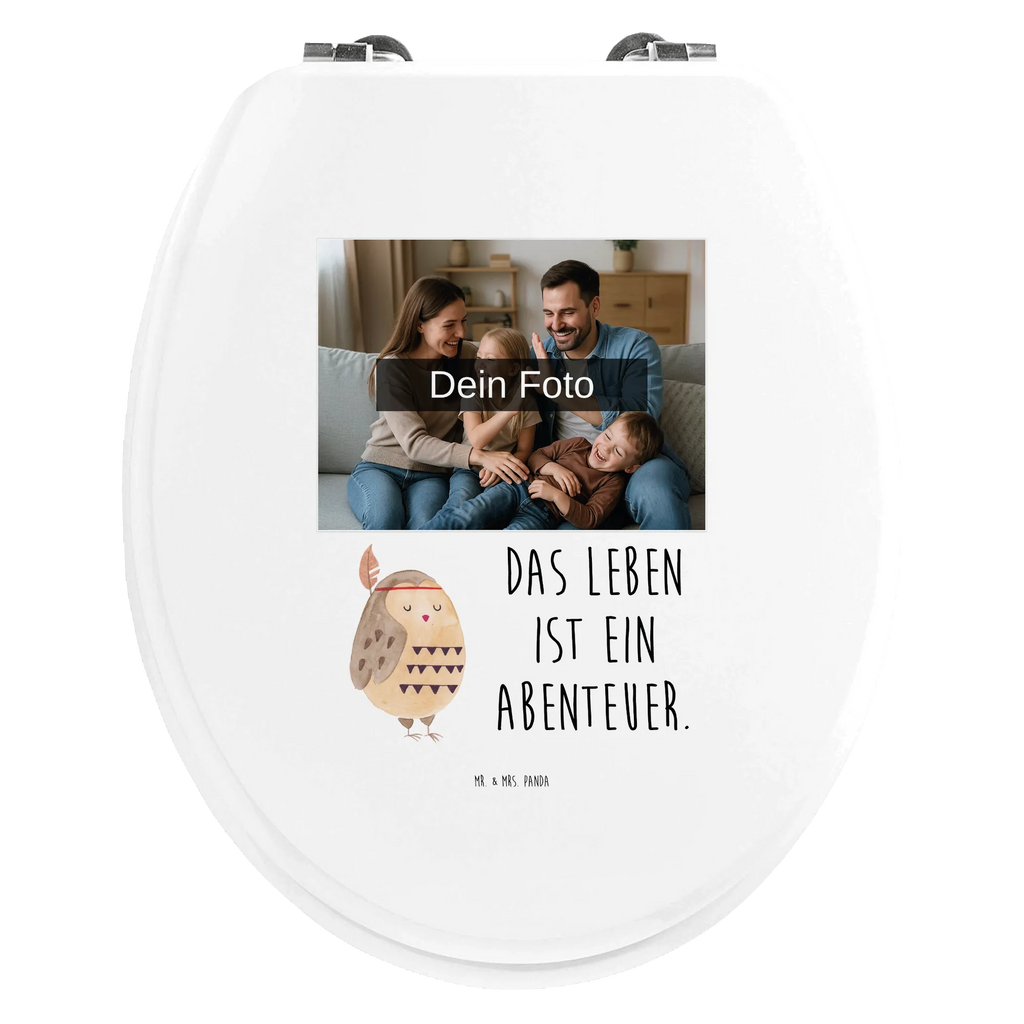 Personalisierter Foto WC Sitz Motiv Eule Federschmuck WC Sitz mit Namen, Personalisierter Toilettendeckel mit Foto, Personalisierter WC-Sitz, Personalisierte Klobrille, Personalisierter Klodeckel, Toilettendeckel mit Namen, Eule, Dekoration, Owl, Das Leben ist ein Abenteuer, Eule Deko, Federschmuck, Reisespruch