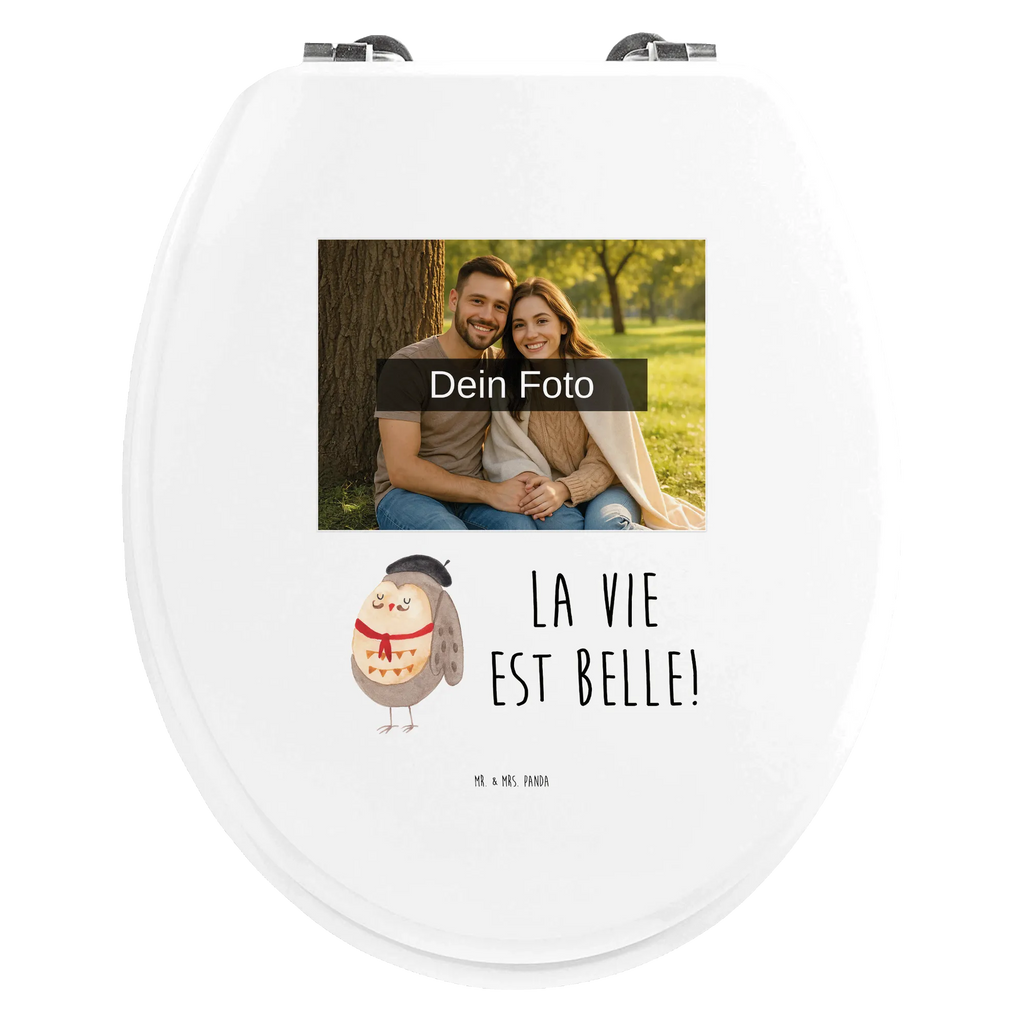 Personalisierter Foto WC Sitz Motiv Eule Frankreich Personalisierter Toilettendeckel mit Foto, Toilettendeckel mit Namen, Personalisierter Klodeckel, Personalisierter WC-Sitz, Personalisierte Klobrille, WC Sitz mit Namen, Eule, Spruch schön, Eule Deko, das Leben ist schön, hibou, Owl, La vie est belle, Eulen, Frankreich, Spruch Französisch