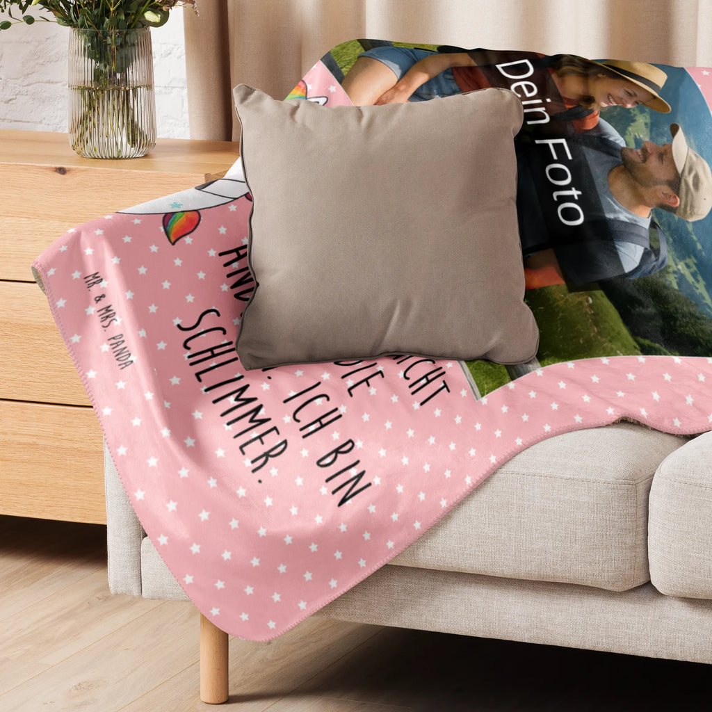 Sherpa Photo Cuddle Blanket unicorn Heart Foto Kuscheldecke, Einhorn, Einhörner, Einhorn Deko, Unicorn, böse, lustig, Herz, Freundin, anders, bunt, schlimm, witzig