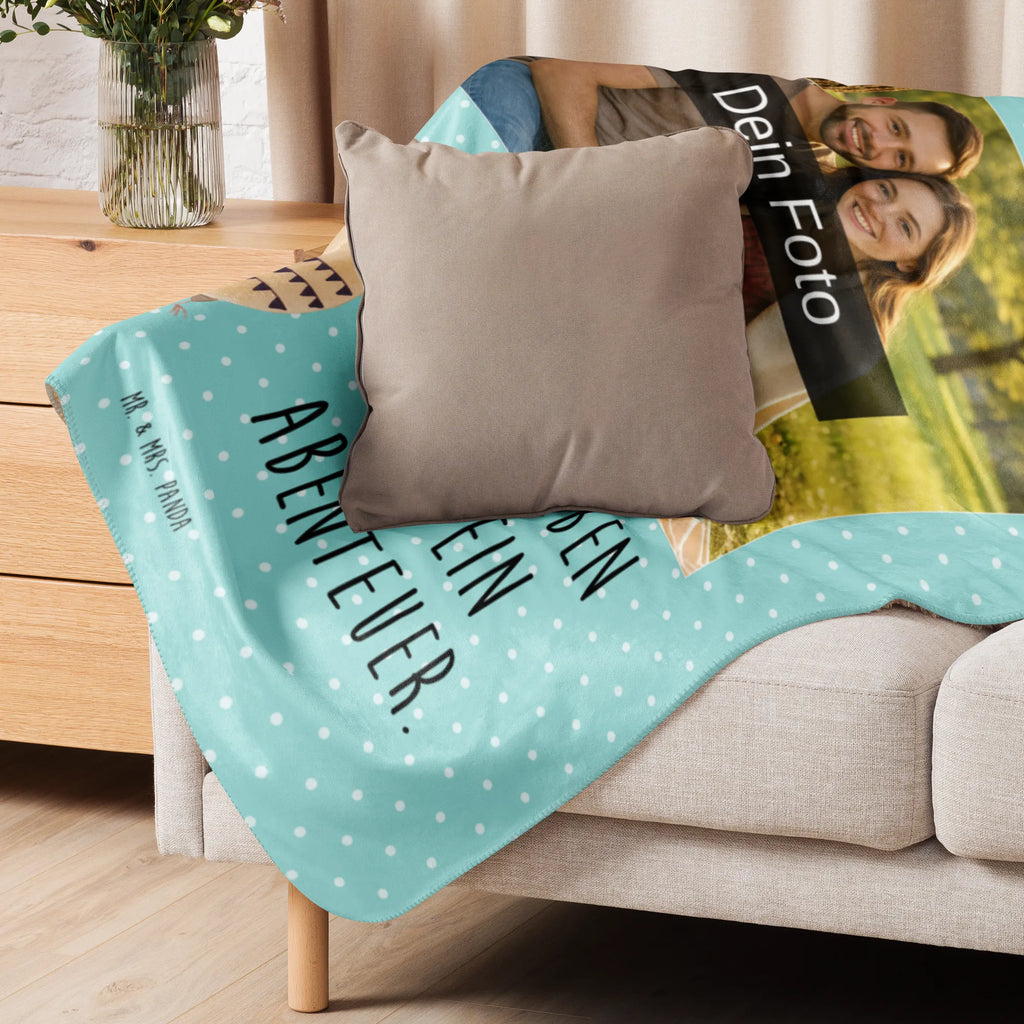 Sherpa Foto Kuscheldecke Eule Federschmuck Foto Kuscheldecke, Eule, Owl, Eule Deko, Das Leben ist ein Abenteuer, Federschmuck, Dekoration, Reisespruch