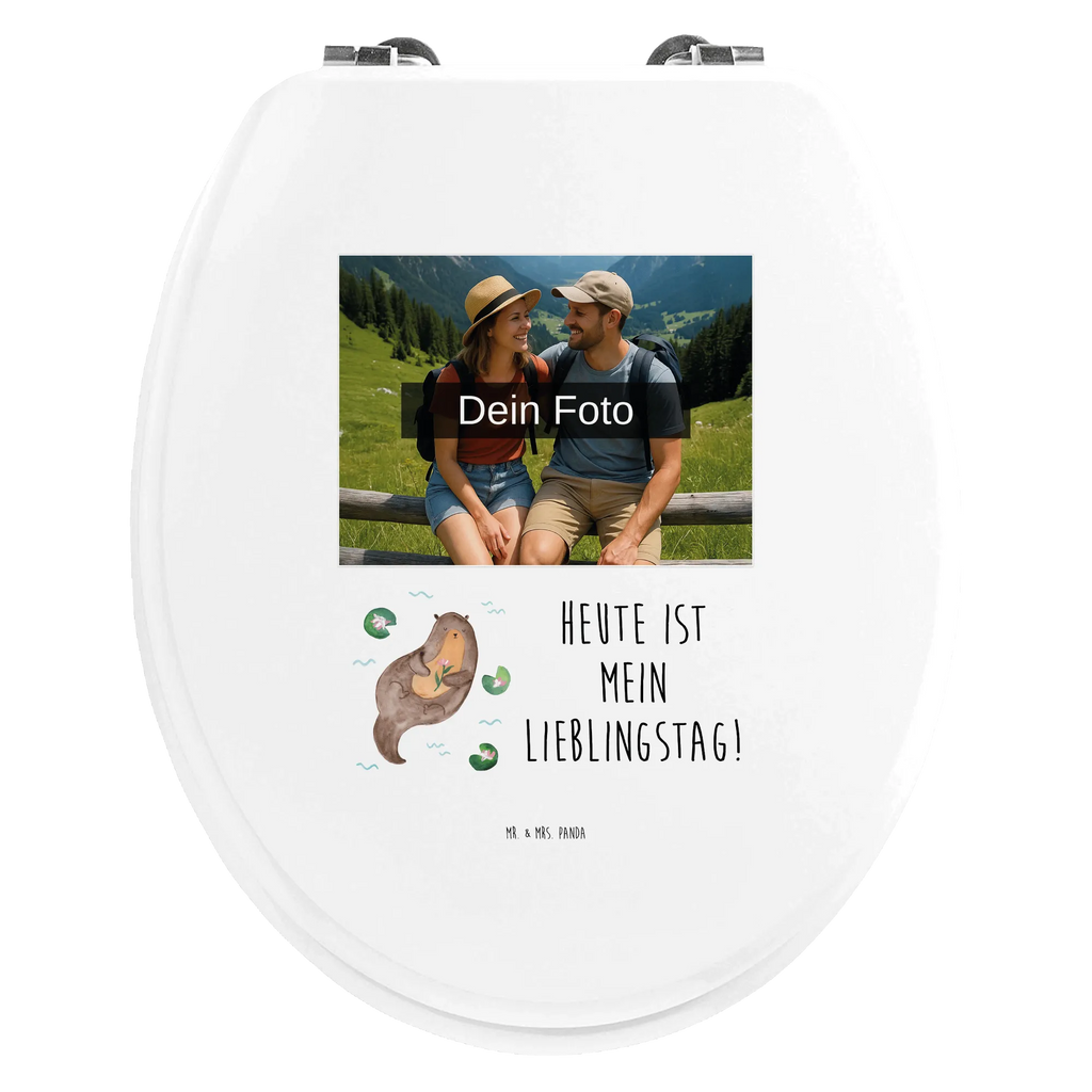 Personalisierter Foto WC Sitz Motiv Otter Seerose Toilettendeckel mit Namen, Personalisierter WC-Sitz, Personalisierte Klobrille, WC Sitz mit Namen, Personalisierter Toilettendeckel mit Foto, Personalisierter Klodeckel, Otter, Fischotter, Seeotter, Otter Seeotter See Otter