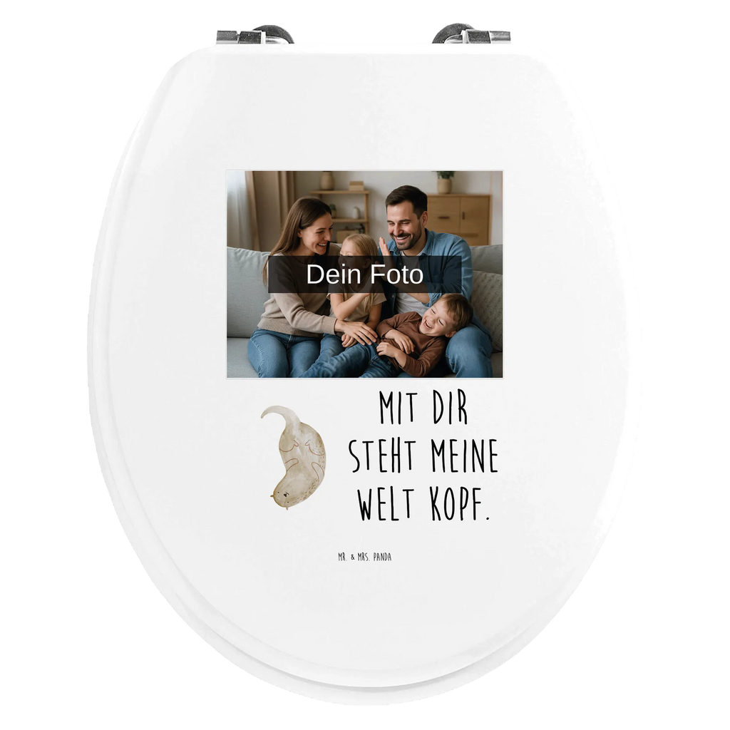 Personalisierter Foto WC Sitz Motiv Otter Kopfüber Personalisierter WC-Sitz, Personalisierter Toilettendeckel mit Foto, WC Sitz mit Namen, Personalisierter Klodeckel, Personalisierte Klobrille, Toilettendeckel mit Namen, Otter, Fischotter, Seeotter, Otter Seeotter See Otter