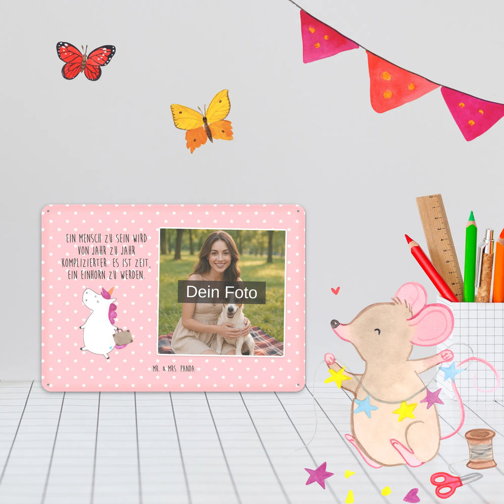 Personalized Photo Metal Sign unicorn Suitcase unicorn, unicorns, adventure, luggage, traveling, suitcase, travel, traveler gift, Unicorn, holiday present