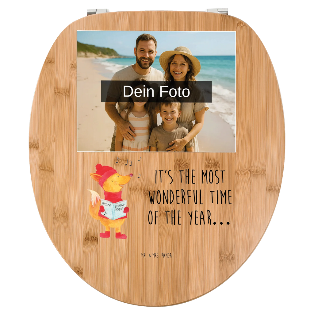 Personalisierter Foto WC Sitz Motiv Fuchs Sänger Toilettendeckel mit Namen, Personalisierter Klodeckel, Personalisierte Klobrille, Personalisierter Toilettendeckel mit Foto, WC Sitz mit Namen, Personalisierter WC-Sitz, Winter, Weihnachten, Weihnachtsdeko, Nikolaus, Advent, Heiligabend, Wintermotiv, Weihnachtslieder, Füchse, Geschenk Sänger, Fuchs, Singen, Sänger