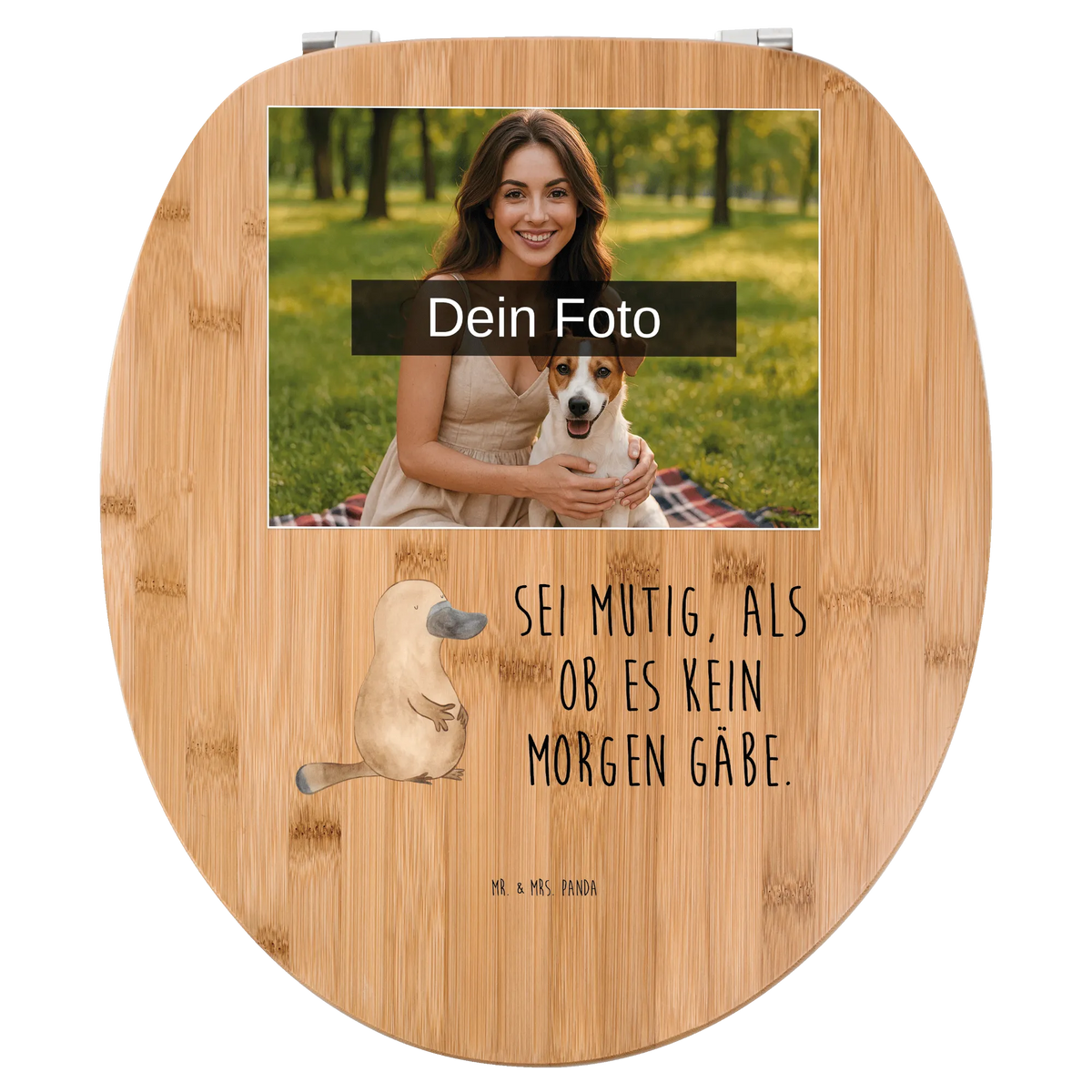 Personalisierter Foto WC Sitz Motiv Schnabeltier Mut Design Personalisierter Klodeckel, Personalisierter Toilettendeckel mit Foto, Toilettendeckel mit Namen, Personalisierter WC-Sitz, Personalisierte Klobrille, WC Sitz mit Namen, Meerestiere, Meer, Urlaub, Arbeit, Schnabeltiere, Lebensweisheit, Training, Neustart, Mut, Motivation, Neuanfang, mutig, Weltreise, Büro, Schnabeltier, Raodtrip