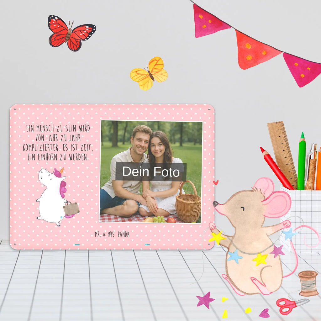 Personalized Photo Metal Sign unicorn Suitcase unicorn, unicorns, adventure, luggage, traveling, suitcase, travel, traveler gift, Unicorn, holiday present