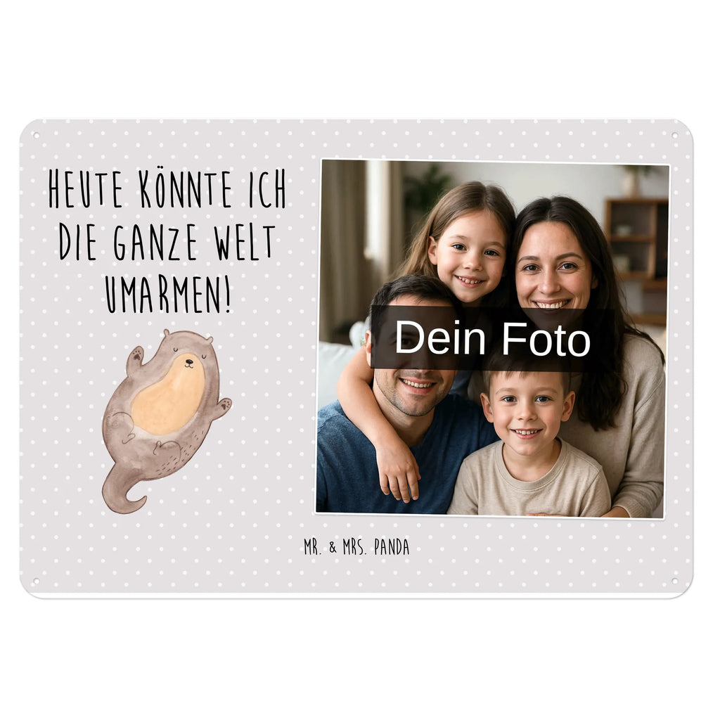 Personalized Photo Metal Sign otter Embrace otter, marten, sea otter, European otter, water mammal, aquatic animal, baby otter, predator, water, otter gifts, animal lover, gift ideas for animal lovers, animal, mammal, water animal, gifts for people in love, Otter Sea Otter Lake Otter