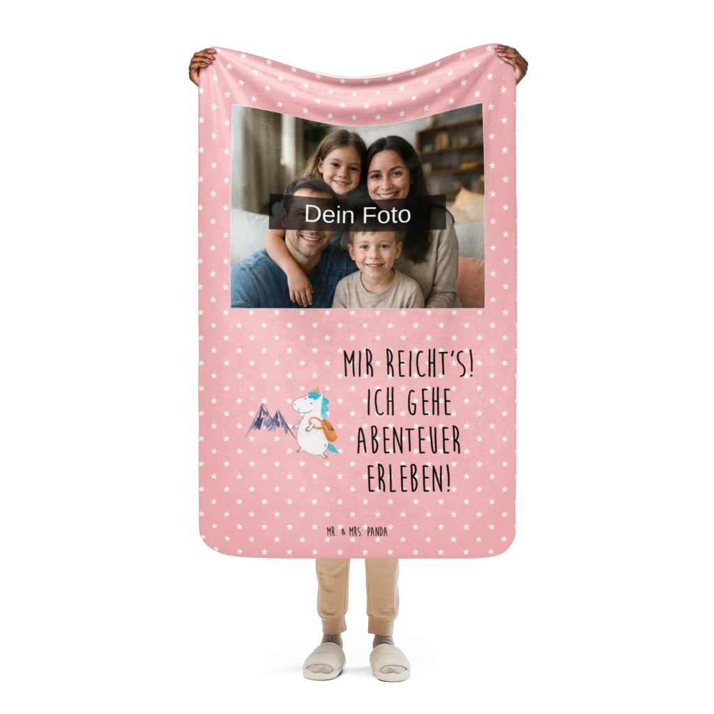 Sherpa Photo Cuddle Blanket unicorn climber Foto Kuscheldecke, Einhorn, Einhörner, Einhorn Deko, Unicorn, Urlaub, Abenteuer, Weltreise, Berge, Bergsteiger, Entdecker, Reisen, Abenteurer, Weltenbummler