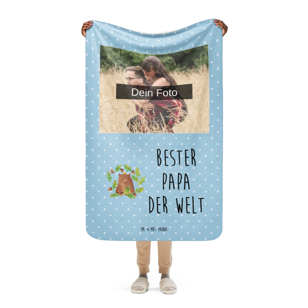 Sherpa Photo Cuddle Blanket bear king Foto Kuscheldecke, Bär, Teddy, Teddybär, weltbester Papa, Vater, Papa Bär, bester Vater, Vatertag, Papa, bester Papa, Dad, Papi, Daddy