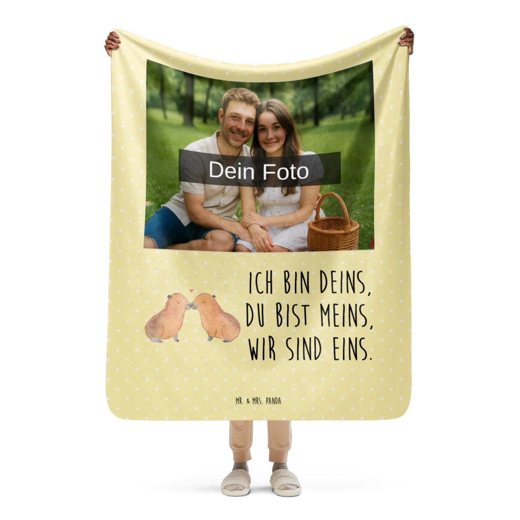 Sherpa Photo Cuddle Blanket Capybara love small animals, cute, funny, cute animal motives, hand drawn, small world, funny sayings, good mood, happy, gifts, gift ideas, special gifts, animal lover, card