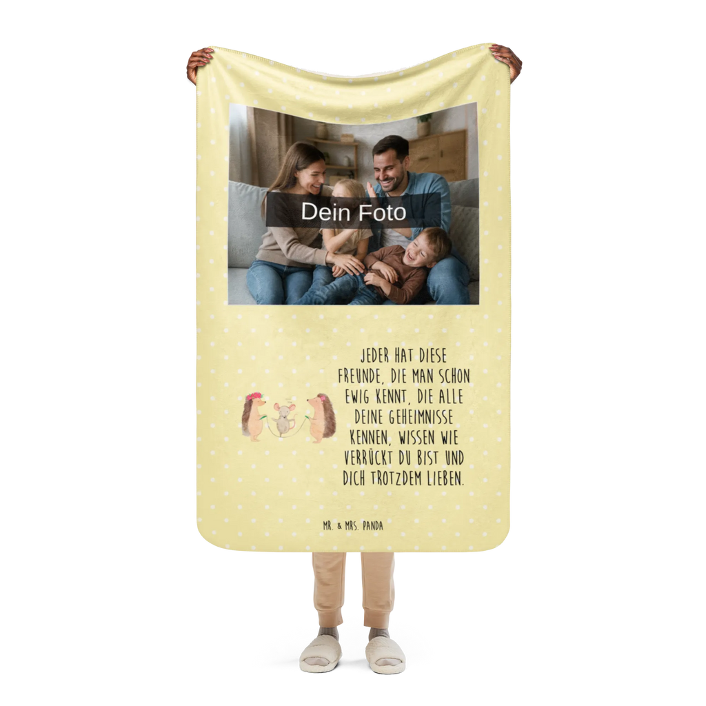 Sherpa Photo Cuddle Blanket Hedgehog skipping small animals, cute, funny, cute animal motives, hand drawn, small world, funny sayings, good mood, happy, gifts, gift ideas, special gifts, animal lover, card, children, rope skipping, mouse, kindergarten, hedgehog