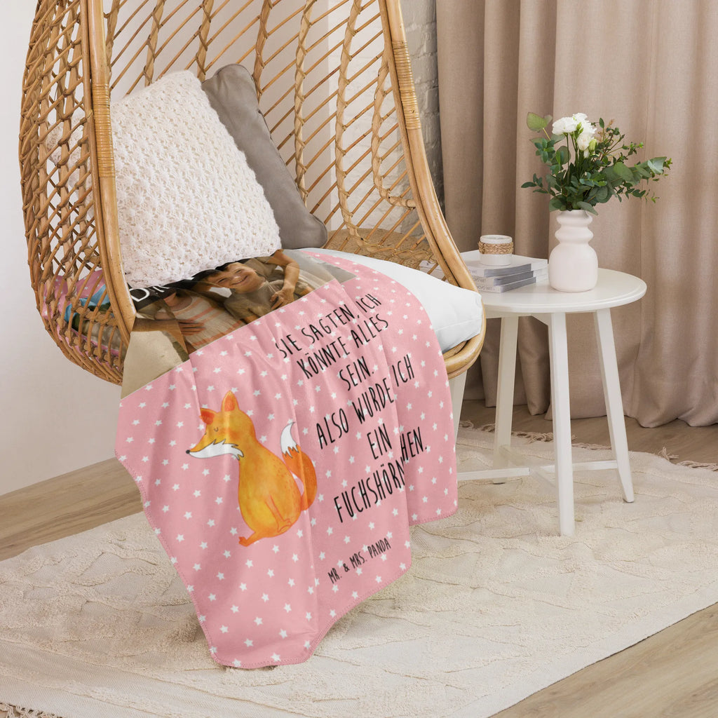 Sherpa Photo Cuddle Blanket unicorn Fox unicorn, unicorns, fox, foxes, fox horns, foxycorn