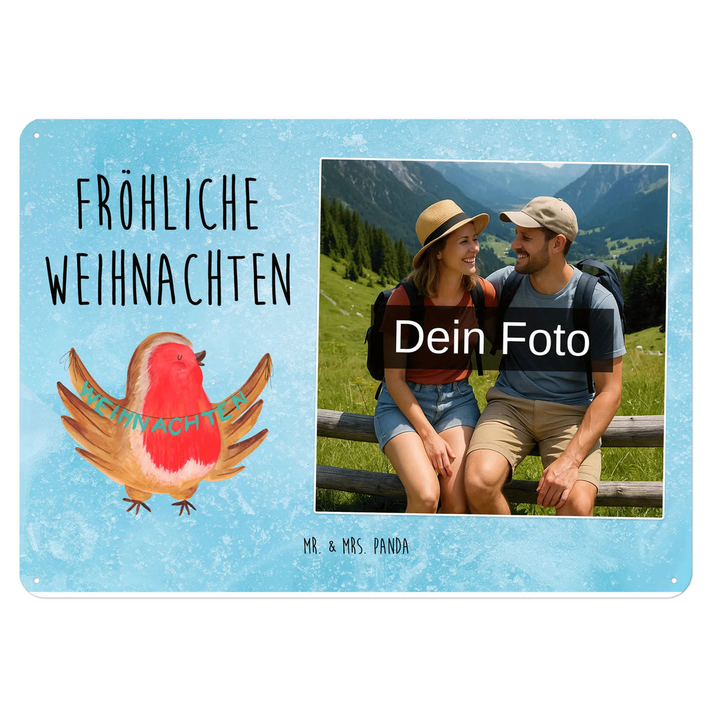 Personalized Photo Metal Sign robin Christmas Winter, Christmas, Christmas time, snow, Christmas Eve, Christmas motif, Merry Christmas, winter, bird, xmas, Christmas greeting