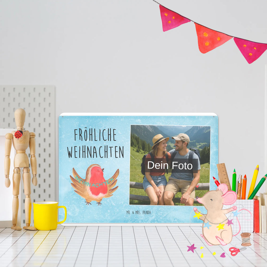 Personalized Photo Metal Sign robin Christmas Winter, Christmas, Christmas time, snow, Christmas Eve, Christmas motif, Merry Christmas, winter, bird, xmas, Christmas greeting