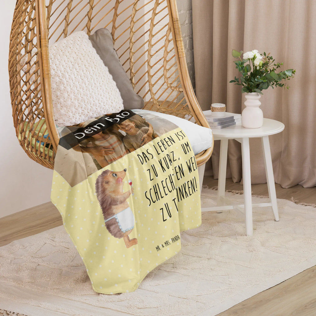 Sherpa Photo Cuddle Blanket Hedgehog wine small animals, cute, funny, cute animal motives, hand drawn, small world, funny sayings, good mood, happy, gifts, gift ideas, special gifts, animal lover, card, white wine, wine decoration, hedgehog, gift wine drinker, gift wine lover, drinking wine, wine saying, wine glass, red wine