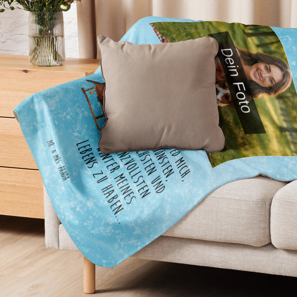 Sherpa Photo Cuddle Blanket robin Sleds Foto Kuscheldecke, Winter, Weihnachten, Weihnachtsdeko, Nikolaus, Advent, Heiligabend, Wintermotiv, Schlitten, Vogel