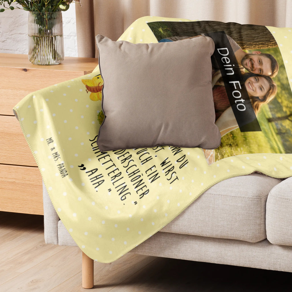 Sherpa Photo Cuddle Blanket Caterpillar butterfly Foto Kuscheldecke, Tiermotive, Gute Laune, lustige Sprüche, Tiere, Raupe, Aufwachsen, Schmetterling, Hütchen, Kokon, Entwicklung, Schönheit, Erwachsen werden, Hut, Zitronenfalter
