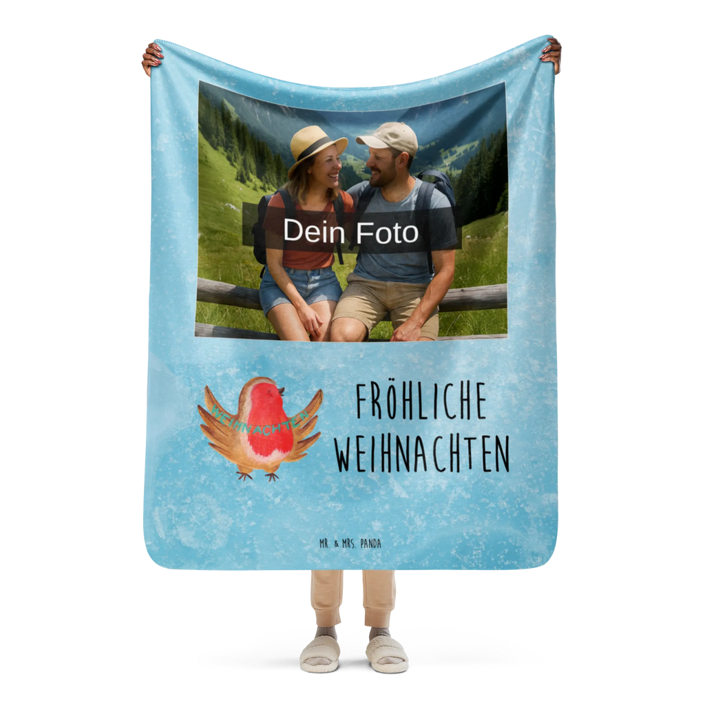 Sherpa Photo Cuddle Blanket robin Christmas Foto Kuscheldecke, Winter, Weihnachten, Weihnachtsdeko, Nikolaus, Advent, Heiligabend, Wintermotiv, xmas, Frohe Weihnachten, Weihnachtsgruß, Weihnachtsmotiv, Vogel