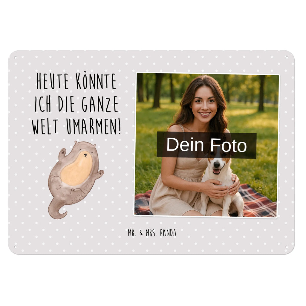 Personalized Photo Metal Sign otter Embrace otter, marten, sea otter, European otter, water mammal, aquatic animal, baby otter, predator, water, otter gifts, animal lover, gift ideas for animal lovers, animal, mammal, water animal, gifts for people in love, Otter Sea Otter Lake Otter