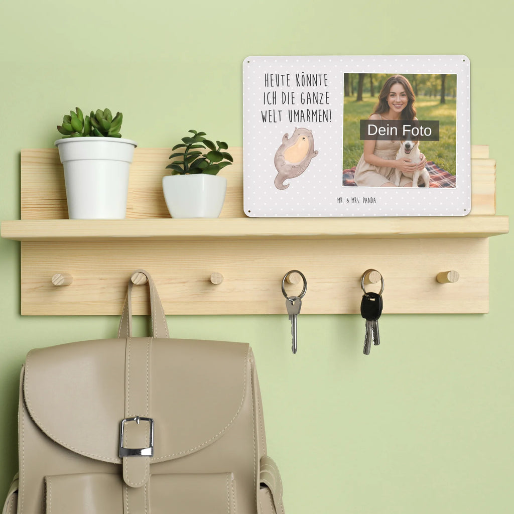 Personalized Photo Metal Sign otter Embrace otter, marten, sea otter, European otter, water mammal, aquatic animal, baby otter, predator, water, otter gifts, animal lover, gift ideas for animal lovers, animal, mammal, water animal, gifts for people in love, Otter Sea Otter Lake Otter