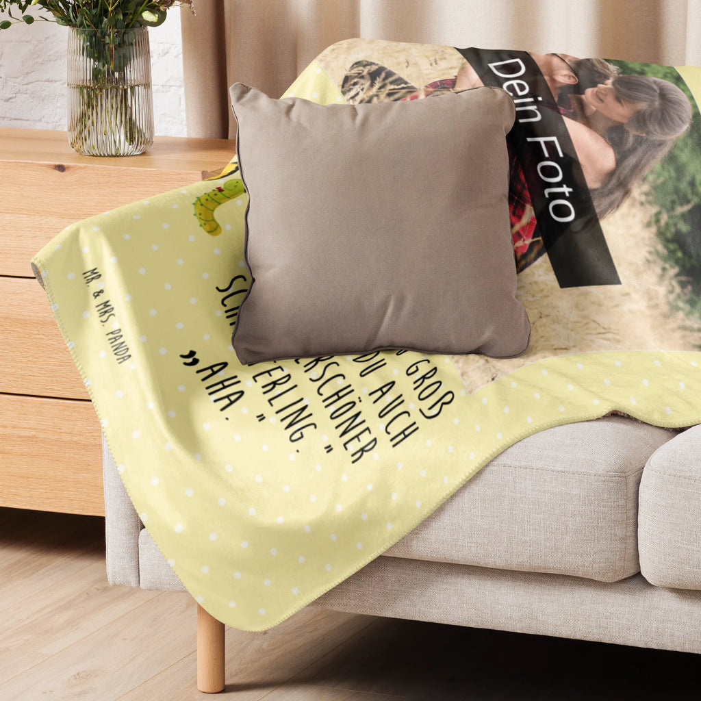 Sherpa Photo Cuddle Blanket Caterpillar butterfly Foto Kuscheldecke, Tiermotive, Gute Laune, lustige Sprüche, Tiere, Raupe, Aufwachsen, Schmetterling, Hütchen, Kokon, Entwicklung, Schönheit, Erwachsen werden, Hut, Zitronenfalter