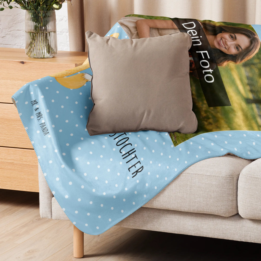 Sherpa Photo Cuddle Blanket Fox mummy Foto Kuscheldecke, Familie, Vatertag, Muttertag, Bruder, Schwester, Mama, Papa, Oma, Opa, Beste Tochter, Lieblingstochter, Mutter, Geschenk, Tochter